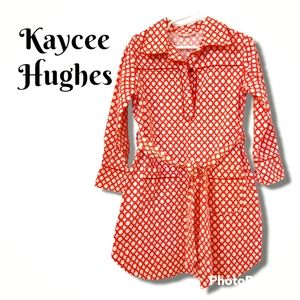 Kayce Hughes  size Small girls classic collared dress Retro